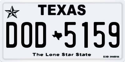 TX license plate DOD5159