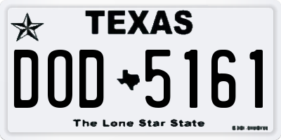 TX license plate DOD5161