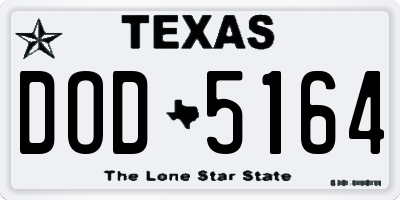 TX license plate DOD5164
