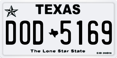 TX license plate DOD5169