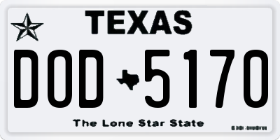 TX license plate DOD5170