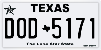 TX license plate DOD5171