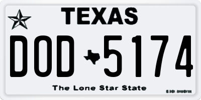TX license plate DOD5174