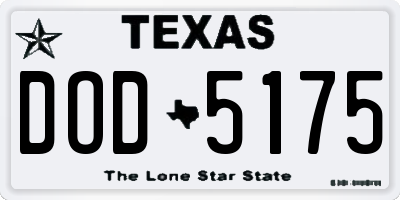 TX license plate DOD5175