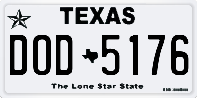 TX license plate DOD5176