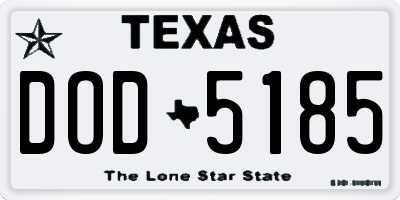 TX license plate DOD5185