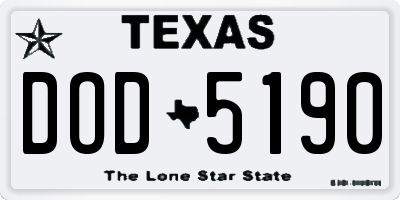 TX license plate DOD5190