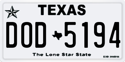 TX license plate DOD5194