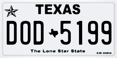 TX license plate DOD5199