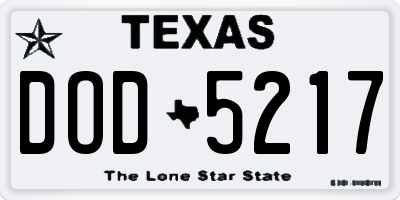 TX license plate DOD5217