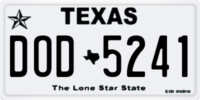 TX license plate DOD5241