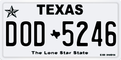 TX license plate DOD5246