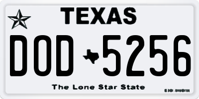 TX license plate DOD5256