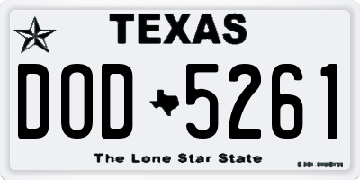 TX license plate DOD5261