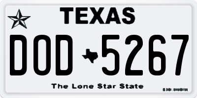 TX license plate DOD5267