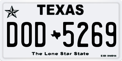 TX license plate DOD5269