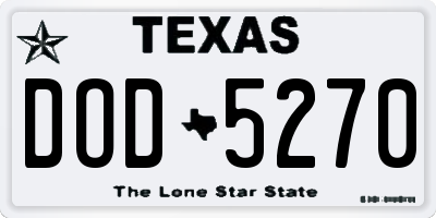 TX license plate DOD5270