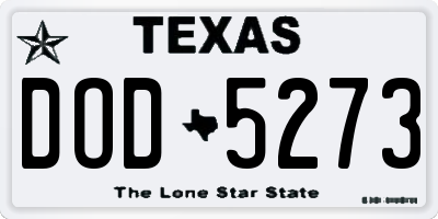 TX license plate DOD5273
