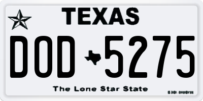 TX license plate DOD5275