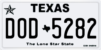 TX license plate DOD5282