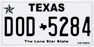 TX license plate DOD5284