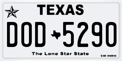 TX license plate DOD5290