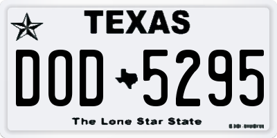 TX license plate DOD5295