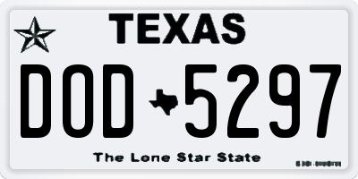 TX license plate DOD5297