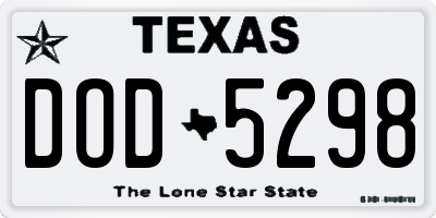 TX license plate DOD5298
