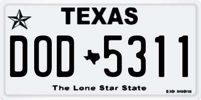 TX license plate DOD5311