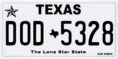 TX license plate DOD5328