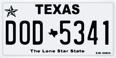 TX license plate DOD5341