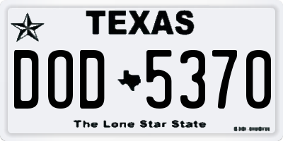 TX license plate DOD5370