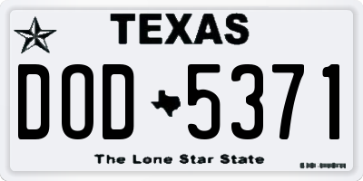 TX license plate DOD5371