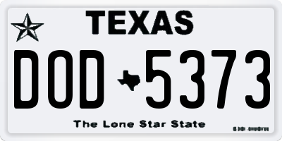 TX license plate DOD5373
