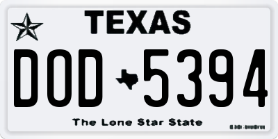 TX license plate DOD5394