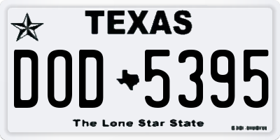 TX license plate DOD5395