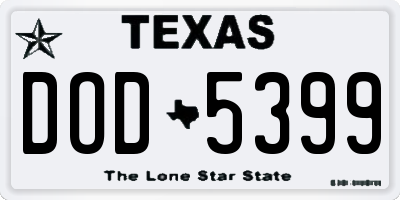TX license plate DOD5399