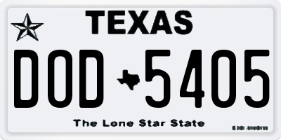 TX license plate DOD5405