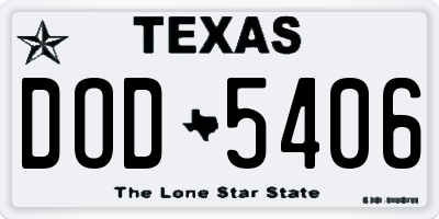 TX license plate DOD5406