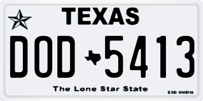 TX license plate DOD5413