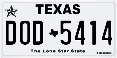 TX license plate DOD5414