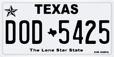 TX license plate DOD5425