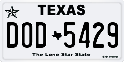 TX license plate DOD5429