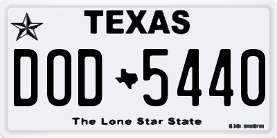 TX license plate DOD5440