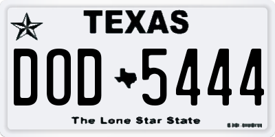 TX license plate DOD5444