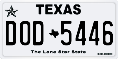 TX license plate DOD5446