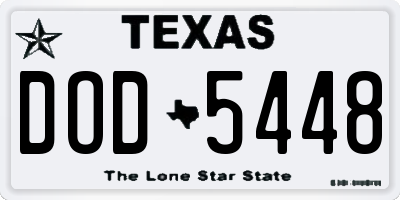 TX license plate DOD5448