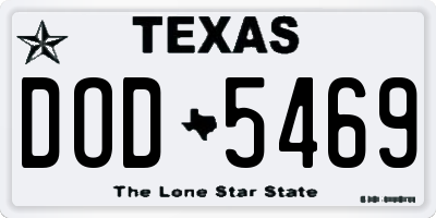 TX license plate DOD5469