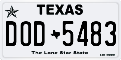 TX license plate DOD5483